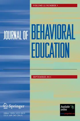  Journal of Behavioral Education | Zeitschrift |  Sack Fachmedien