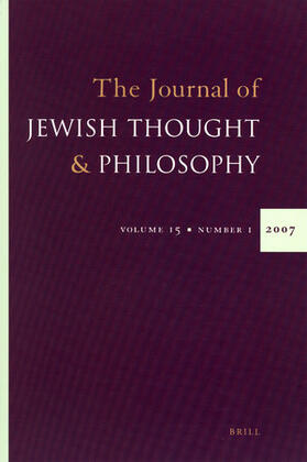  The Journal of Jewish Thought and Philosophy | Zeitschrift |  Sack Fachmedien