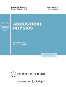  Acoustical Physics | Zeitschrift |  Sack Fachmedien