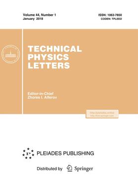  Technical Physics Letters | Zeitschrift |  Sack Fachmedien