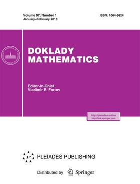  Doklady Mathematics | Zeitschrift |  Sack Fachmedien