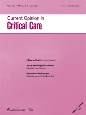  Current Opinion in Critical Care | Zeitschrift |  Sack Fachmedien