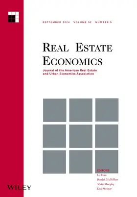  Real Estate Economics | Zeitschrift |  Sack Fachmedien