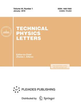 Editor-in-Chief: Zh. I. Alferov |  Technical Physics Letters | Zeitschrift |  Sack Fachmedien