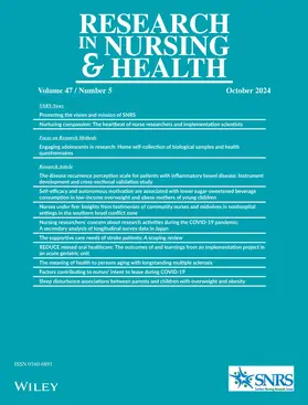  Research in Nursing & Health | Zeitschrift |  Sack Fachmedien