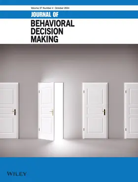  Journal of Behavioral Decision Making | Zeitschrift |  Sack Fachmedien