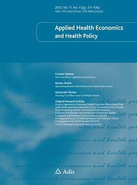  Applied Health Economics and Health Policy | Zeitschrift |  Sack Fachmedien
