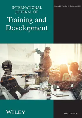  International Journal of Training and Development | Zeitschrift |  Sack Fachmedien