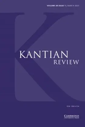  Kantian Review | Zeitschrift |  Sack Fachmedien