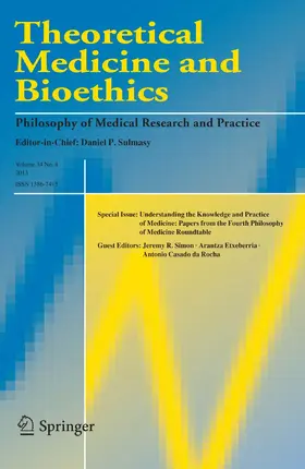 Editor-in-Chief: Daniel P. Sulmasy |  Theoretical Medicine and Bioethics | Zeitschrift |  Sack Fachmedien