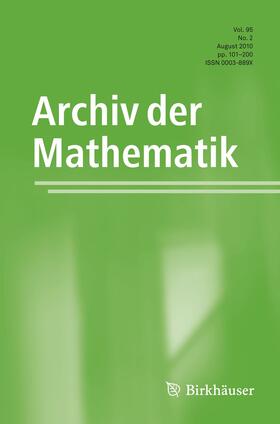  Archiv der Mathematik | Zeitschrift |  Sack Fachmedien