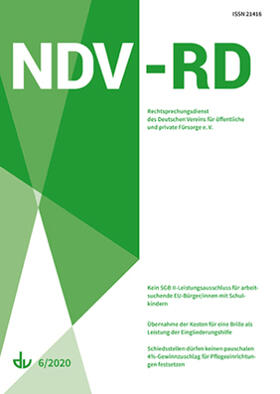Deutscher Verein für öffentliche und private Fürsorge e.V. |  NDV - Rechtsprechungsdienst | Zeitschrift |  Sack Fachmedien