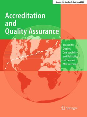 Editor-in-Chief: A. Fajgelj / A.M.H. van der Veen |  Accreditation and Quality Assurance | Zeitschrift |  Sack Fachmedien