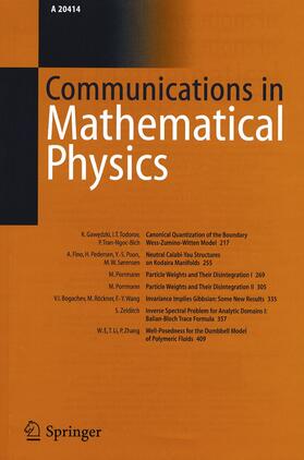 Editor-in-Chief: Horng-Tzer Yau |  Communications in Mathematical Physics | Zeitschrift |  Sack Fachmedien