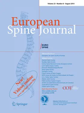 Editor-in-Chief: Robert Gunzburg |  European Spine Journal | Zeitschrift |  Sack Fachmedien