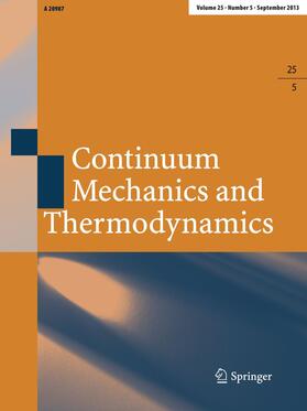 Editor-in-Chief: Andreas Öchsner |  Continuum Mechanics and Thermodynamics | Zeitschrift |  Sack Fachmedien