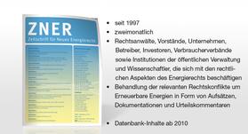 Deutscher Fachverlag GmbH, Fachmedien Recht, Frankfurt am Main |  ZNER | Zeitschrift |  Sack Fachmedien