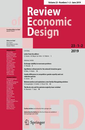  Review of Economic Design | Zeitschrift |  Sack Fachmedien