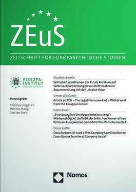  Zeitschrift für europarechtliche Studien - ZEuS | Zeitschrift |  Sack Fachmedien