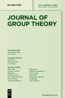 Journal of Group Theory | De Gruyter | Zeitschrift | sack.de