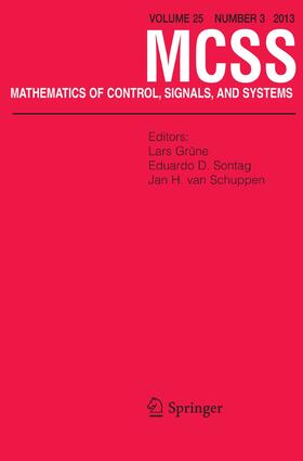 Editors-in-Chief: L. Grüne / J.H. van Schuppen / E.D. Sontag |  Mathematics of Control, Signals, and Systems | Zeitschrift |  Sack Fachmedien