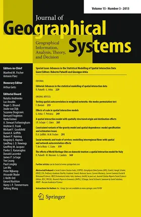 Editors-in-Chief: M.M. Fischer / A. Paez |  Journal of Geographical Systems | Zeitschrift |  Sack Fachmedien