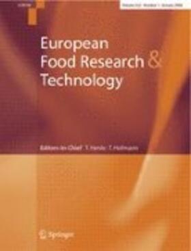 Editors-in-Chief: Thomas Henle |  European Food Research and Technology | Zeitschrift |  Sack Fachmedien