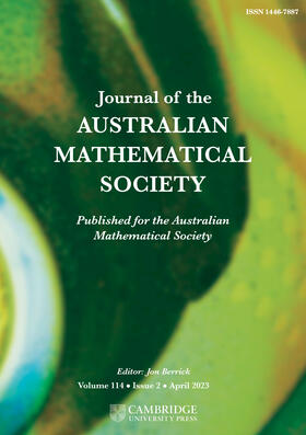  Journal of the Australian Mathematical Society | Zeitschrift |  Sack Fachmedien