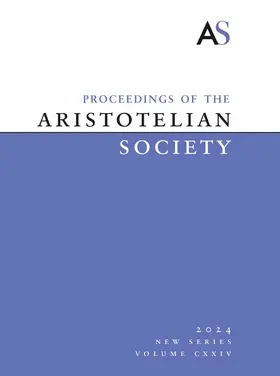  Proceedings of the Aristotelian Society | Zeitschrift |  Sack Fachmedien