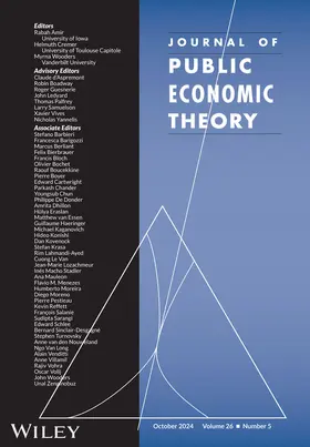  Journal of Public Economic Theory | Zeitschrift |  Sack Fachmedien