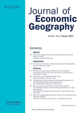  Journal of Economic Geography | Zeitschrift |  Sack Fachmedien
