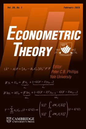  Econometric Theory | Zeitschrift |  Sack Fachmedien