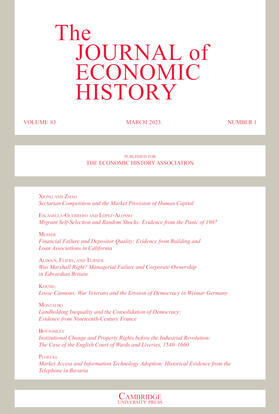  Journal of Economic History | Zeitschrift |  Sack Fachmedien