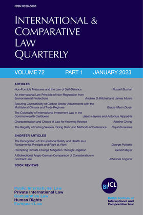  International & Comparative Law Quarterly | Zeitschrift |  Sack Fachmedien