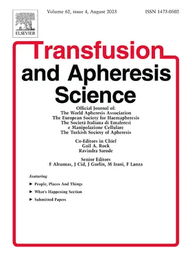  Transfusion and Apheresis Science | Zeitschrift |  Sack Fachmedien