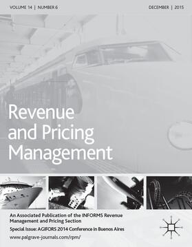 Editor: Ian Yeoman |  Journal of Revenue and Pricing Management | Zeitschrift |  Sack Fachmedien