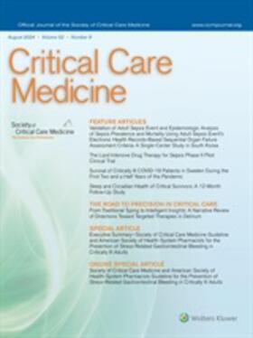 Critical Care Medicine | Lippincott | Zeitschrift | sack.de