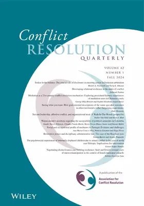  Conflict Resolution Quarterly | Zeitschrift |  Sack Fachmedien