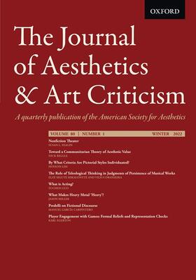  The Journal of Aesthetics and Art Criticism | Zeitschrift |  Sack Fachmedien
