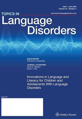 Topics in Language Disorders | Lippincott | Zeitschrift | sack.de