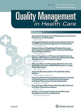  Quality Management in Health Care | Zeitschrift |  Sack Fachmedien