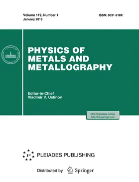 Editor-in-Chief: Vladimir V. Ustinov |  Physics of Metals and Metallography | Zeitschrift |  Sack Fachmedien