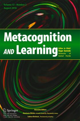 Editor-in-Chief: Roger Azevedo |  Metacognition and Learning | Zeitschrift |  Sack Fachmedien