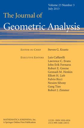 Editor-in-Chief: Steven Krantz |  The Journal of Geometric Analysis | Zeitschrift |  Sack Fachmedien