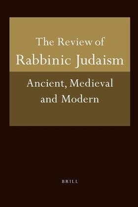 Review of Rabbinic Judaism | Brill | Zeitschrift | sack.de