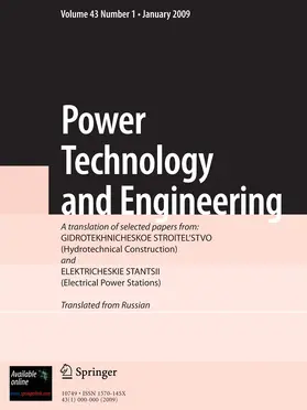 Editor-in-Chief: G.G. Lapin / G.G. Ol'khovsky |  Power Technology and Engineering | Zeitschrift |  Sack Fachmedien