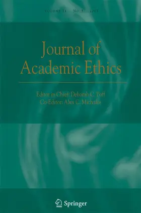 Editor-in-Chief: Deborah C. Poff CM, PhD |  Journal of Academic Ethics | Zeitschrift |  Sack Fachmedien