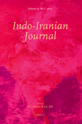  Indo-Iranian Journal | Zeitschrift |  Sack Fachmedien