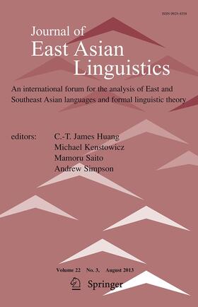 Co-Editors: C. T. James Huang |  Journal of East Asian Linguistics | Zeitschrift |  Sack Fachmedien