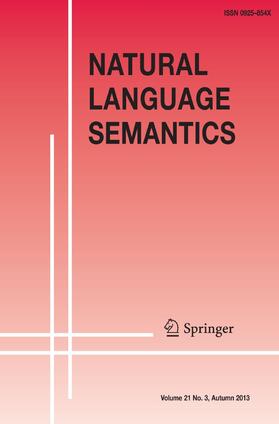 Editors: I. Heim / A. Kratzer |  Natural Language Semantics | Zeitschrift |  Sack Fachmedien